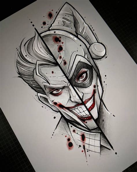 joker tattoo ideas drawings